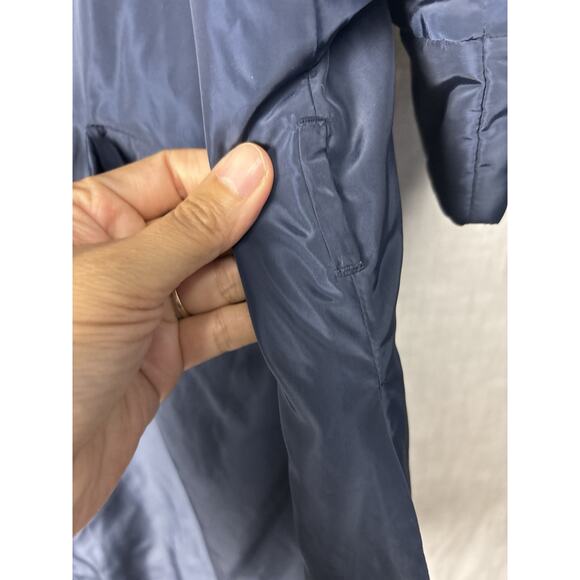 WOMENS PRADA Blue LONG NYLON PARKA HOODED SZ S/M 38 JACKET COAT PUFFY ART 29Y371 - Picture 9 of 11